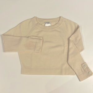 AW05 Chanel cropped cream cashmere sweater